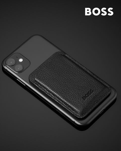 Card holder with Magnet Mobile Classic Grained Black - 3