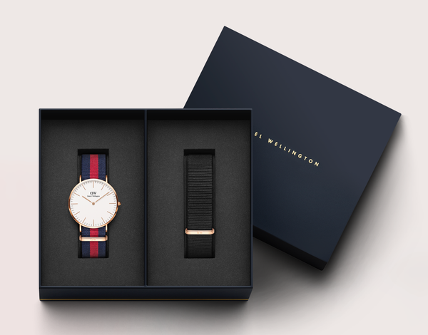 Watch set Classic Oxford RG&White D40 + Bracelet Classic Cornwall Rose-gold L20 - 1