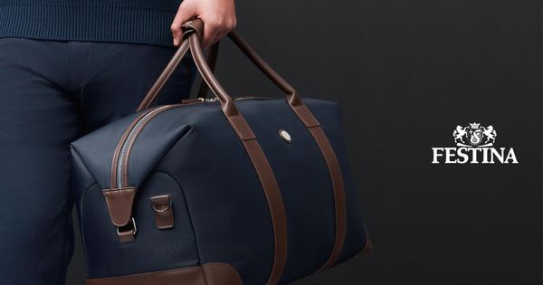 Travel bag Button Navy & Brown - 1