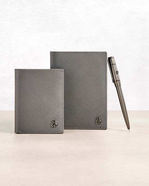 Passport holder Double B Saffiano Grey - 1