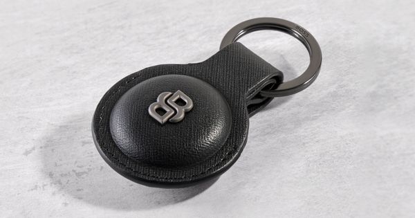 Key ring with AirTag holder Double B Saffiano Black - 2